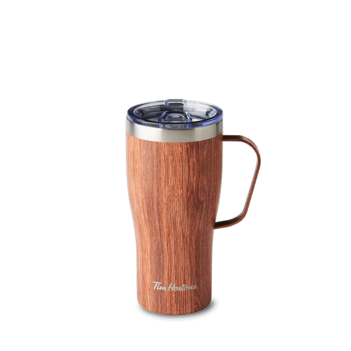 20oz Stainless Steel Travel Mug - Wood - Image 1