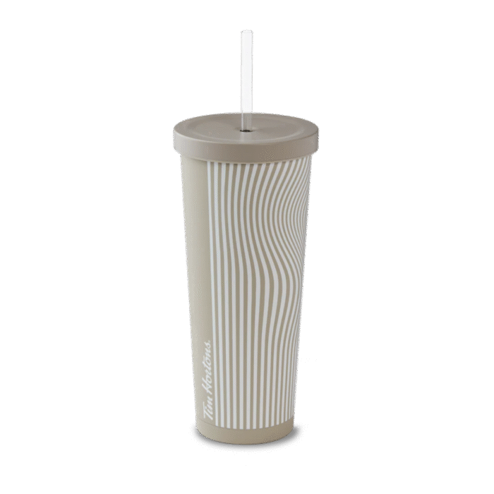24oz Stainless Steel Straw Tumbler - Beige - Image 1