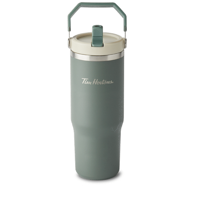30oz Stainless Steel Top Handle Tumbler - Forest Green - Image 1