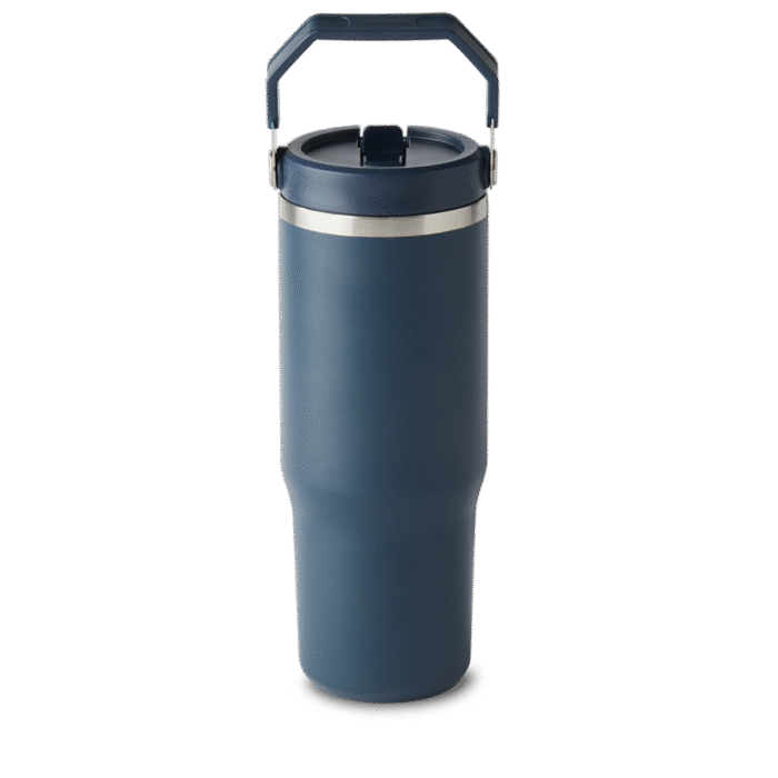 30oz Stainless Steel Top Handle Tumbler - Navy - Image 3