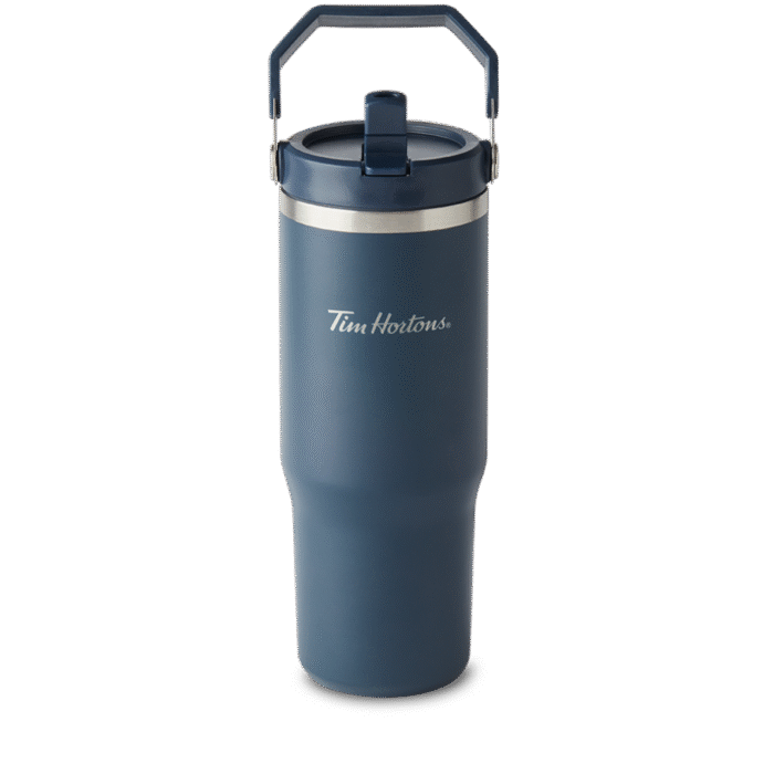 30oz Stainless Steel Top Handle Tumbler - Navy - Image 1