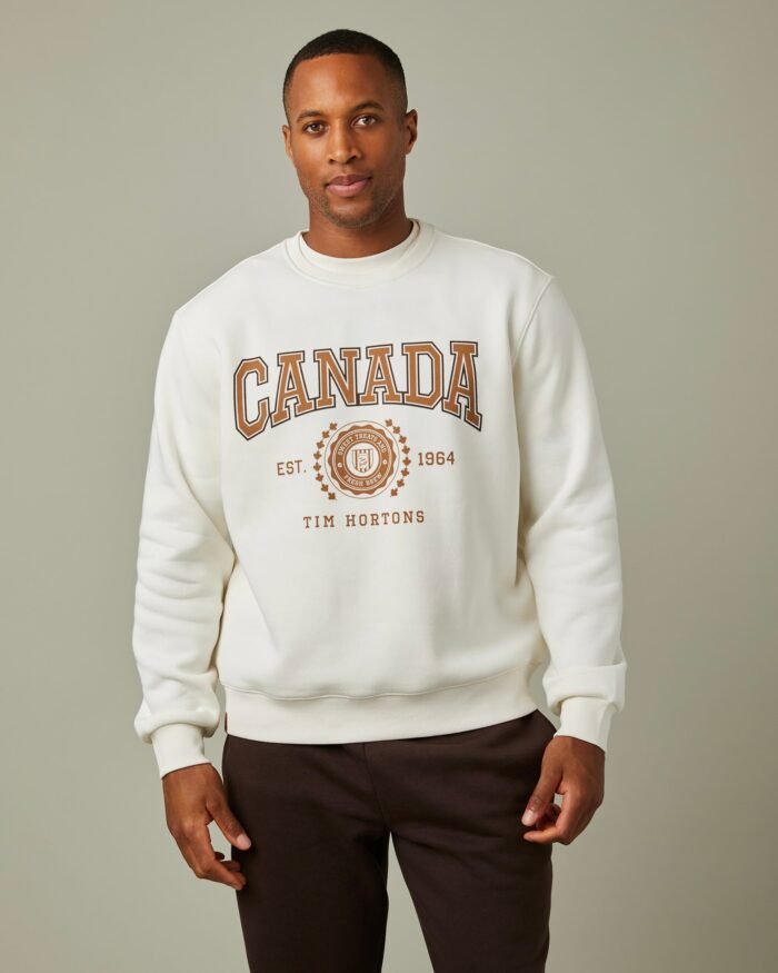 Tims Canada Unisex Crewneck - Cream - Image 1