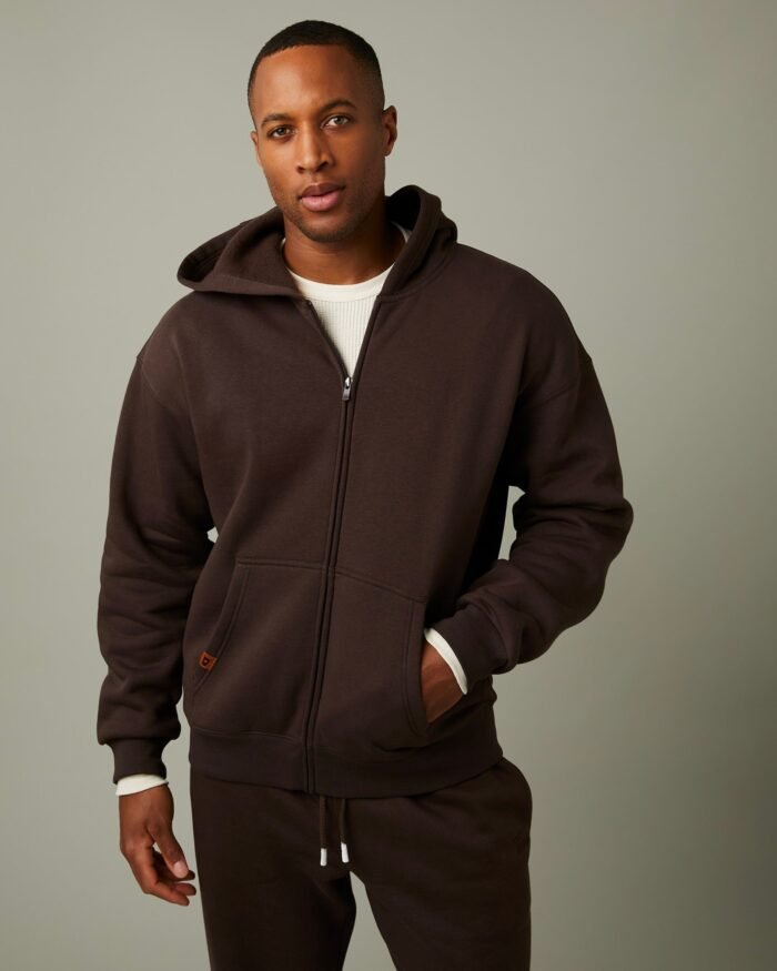 Tims Full Zip Unisex Hoodie - Espresso - Image 1