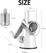 Ourokhome Rotary Cheese Grater Hand Crank, Kitchen Shredder Speed Mandolin Slicer Ice Shaver with Handle and Drum Blades for Cheese, Vegetable, Nuts, Chocolate, Potato, Carrot, 5 Blades, White - Image 9
