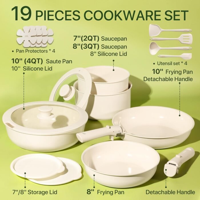 CAROTE 12-Piece Nonstick Cookware Set (Limit 1) - Image 3