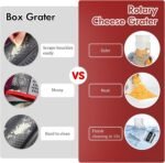 Ourokhome Rotary Cheese Grater Hand Crank, Kitchen Shredder Speed Mandolin Slicer Ice Shaver with Handle and Drum Blades for Cheese, Vegetable, Nuts, Chocolate, Potato, Carrot, 5 Blades, White - Image 7