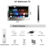 24" Waterproof Smart Mirror TV for Bathroom(Embedded Wall Model) - Image 2